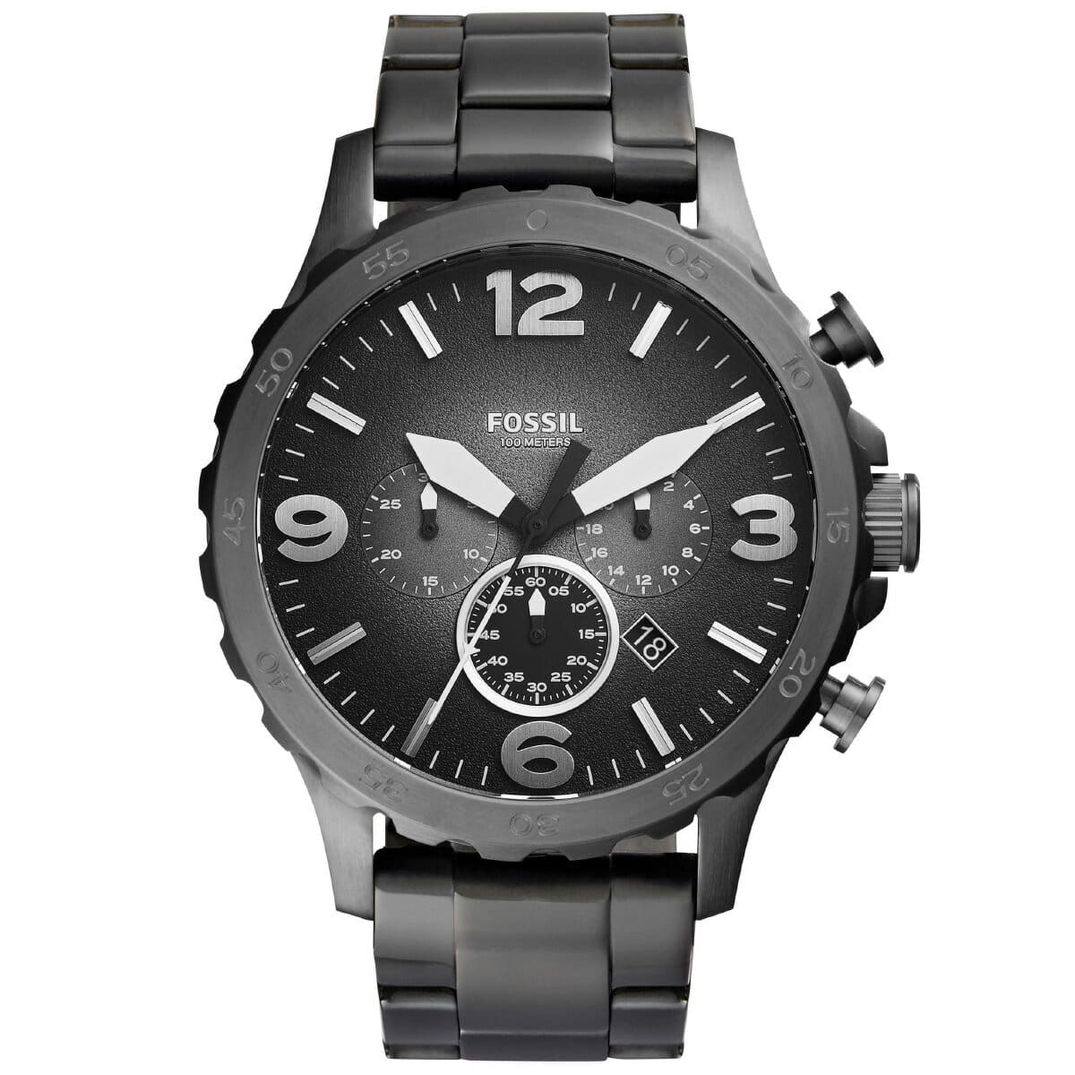 [New]It is July 1 Fossil FOSSIL mens NATE Chronograph smoke stainless ...