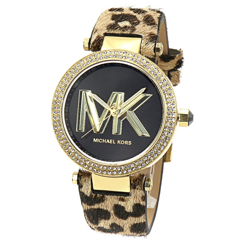 [New]Michael Kors clock Ladies parka PARKER MK4723 Black clockface ...