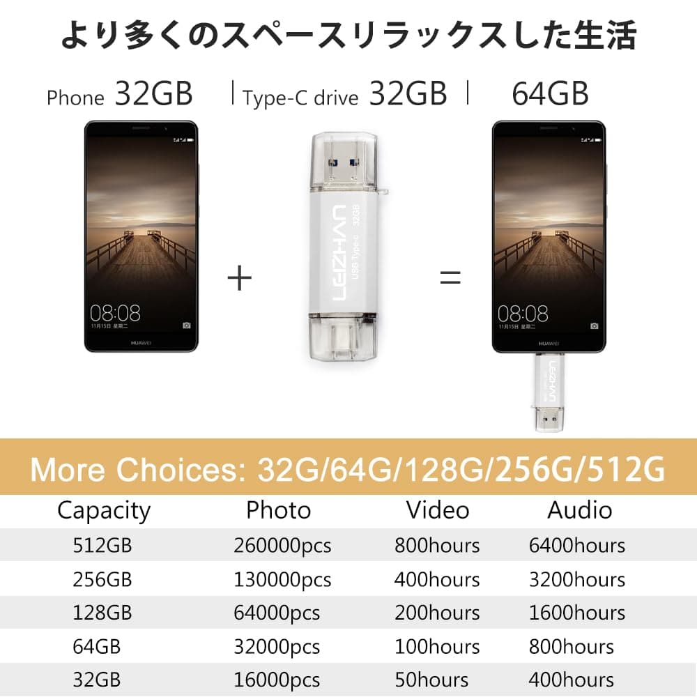 [New]32GB USB memory TYPE-C Flash drive memory USB LEIZHAN transfer OTG ...