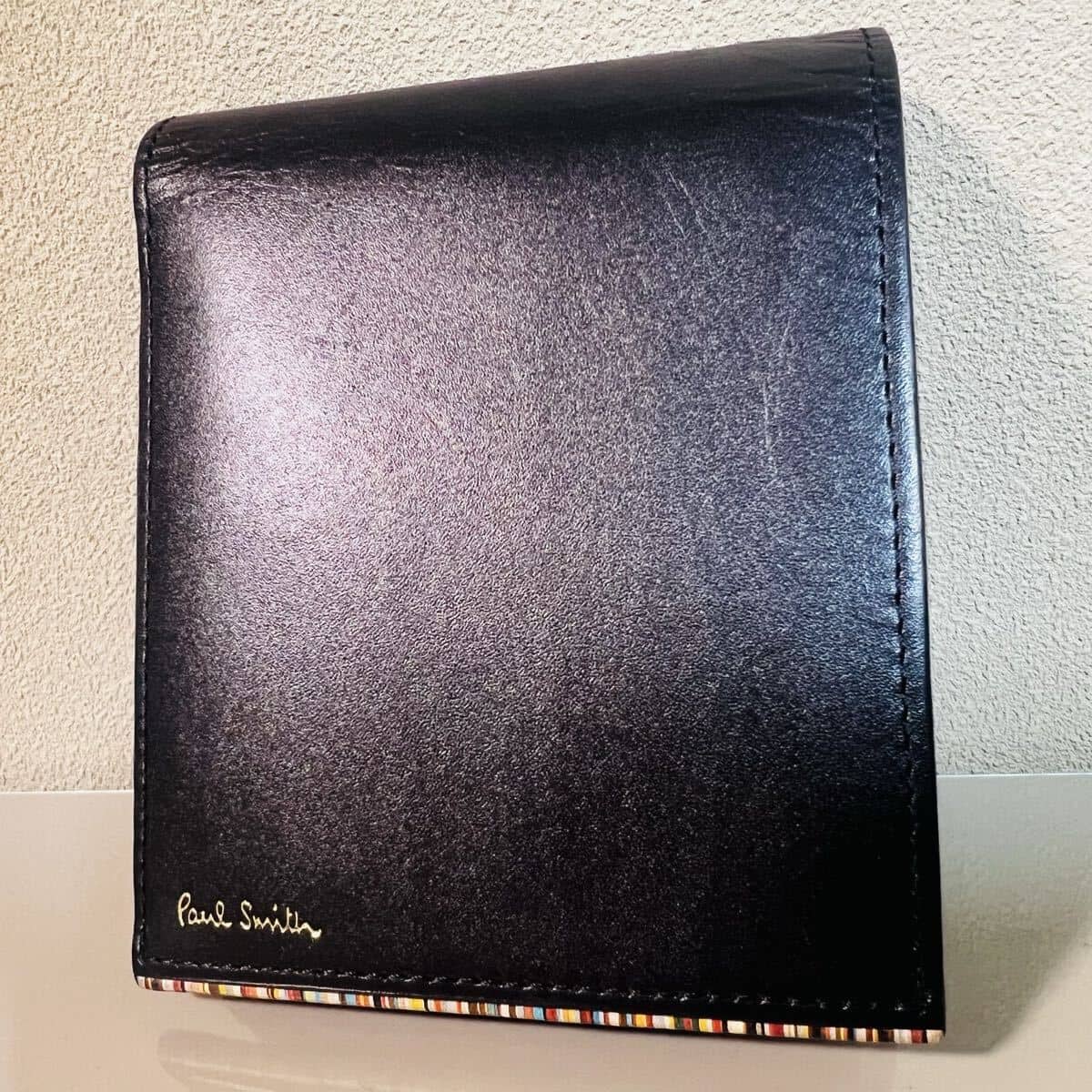 Used][ ] Paul Smith Paul Smith folio wallet black black signature