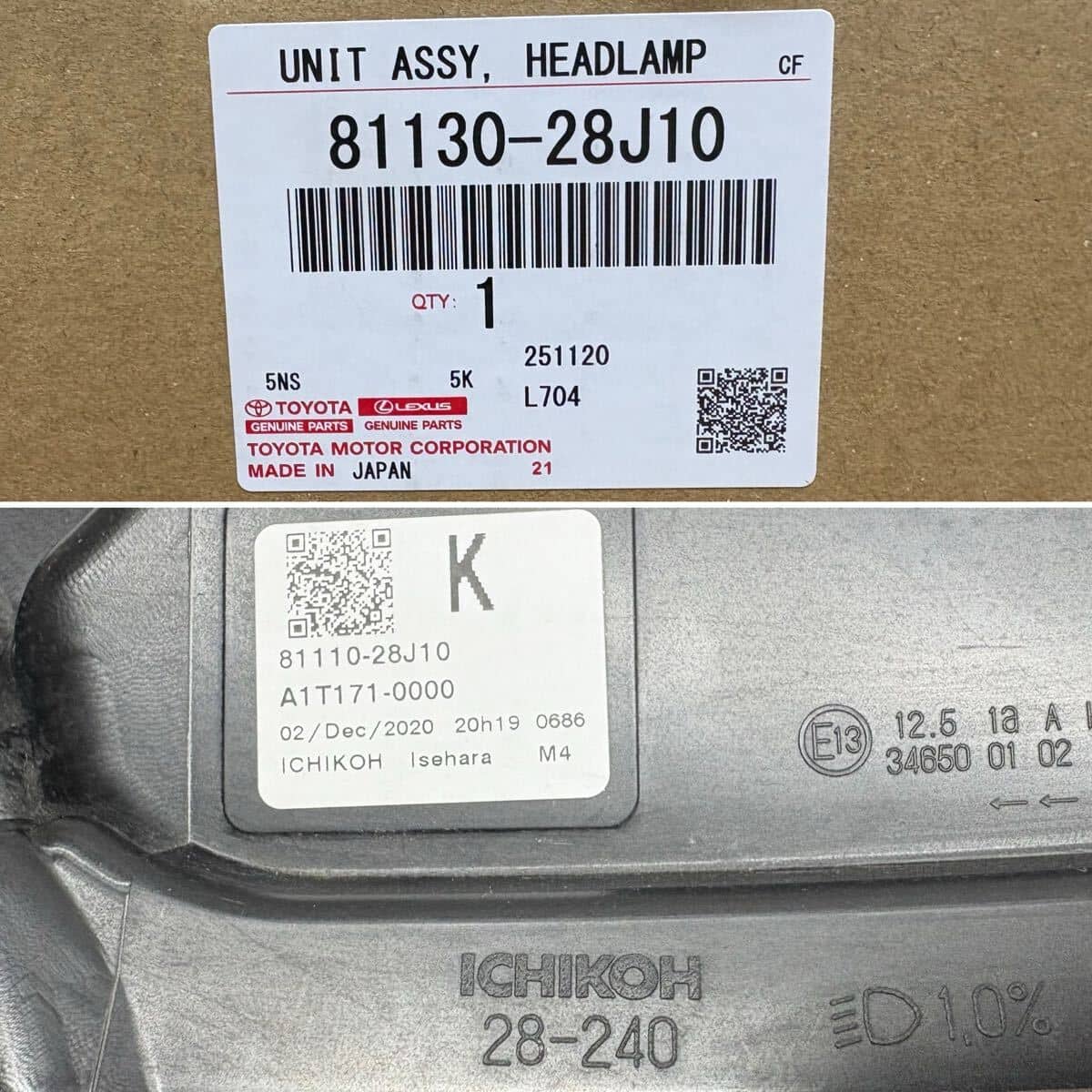 Used] Voxy ZRR80W Late Model Genuine LED Right headlight lamp