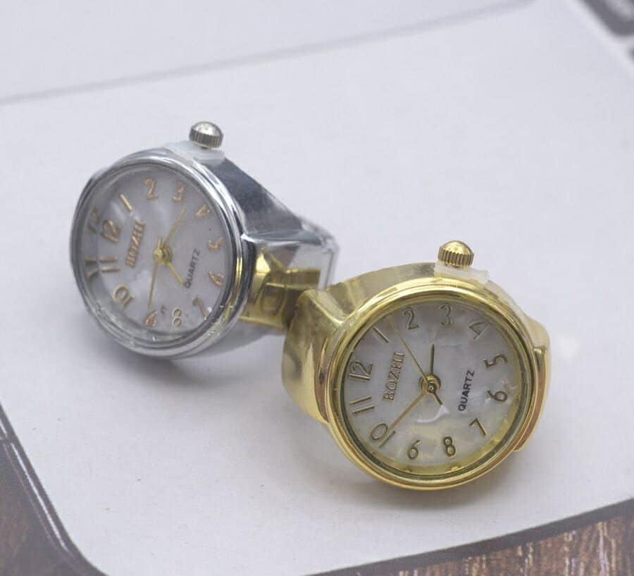 [New]ring finger finger clock ring clock Ladies mens analog round round ...