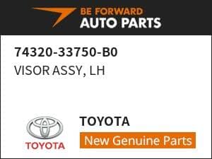 [New]VISOR ASSY, LH TOYOTA 74320-33750-B0 - BE FORWARD Auto Parts