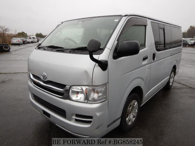 white toyota hiace van