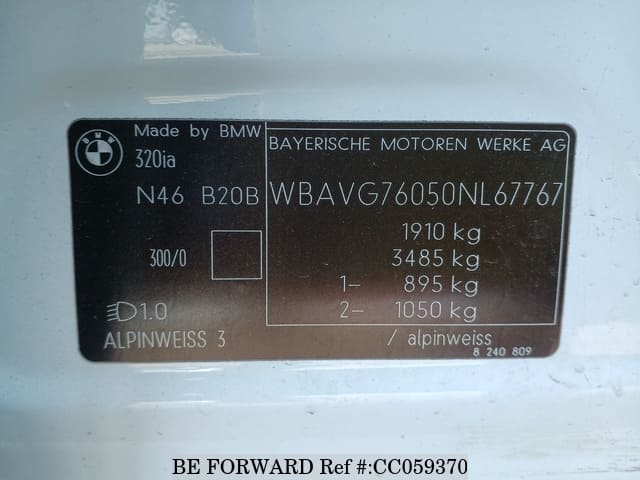 2008 BMW 3 Series ABA-VA20 WBAVG76050NL67767